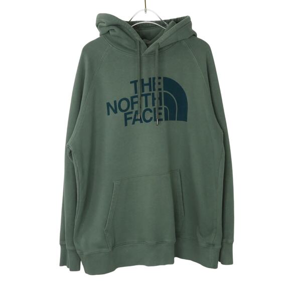 The North Face Half Dome Pullover Hoodie Women's Green Logo Sweatshirt Large - Picture 8 of 8